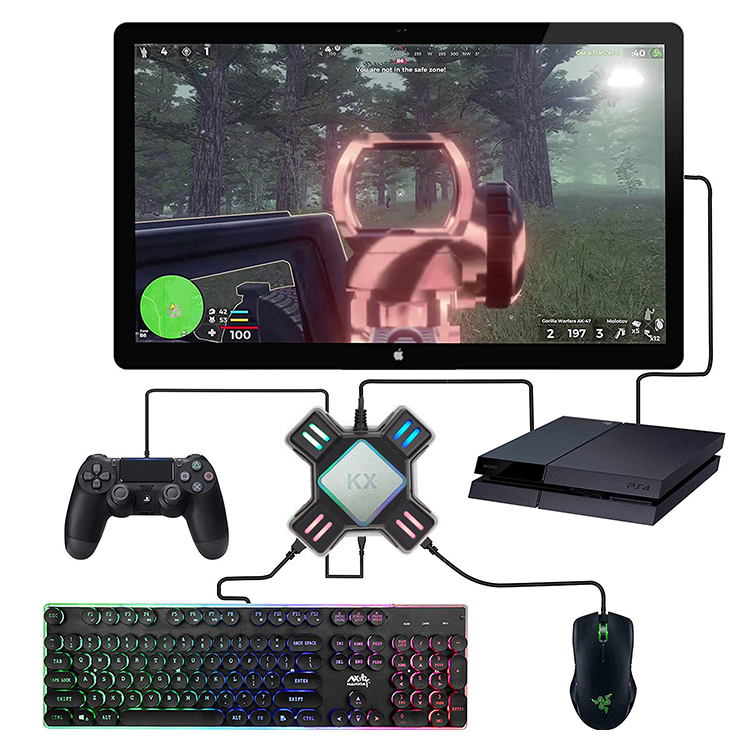 

KX USB Gamepad Adapter For PS4 Controller ps5 Gaming Keyboard Mouse Converter for xbox series x nintendo switch accesorios