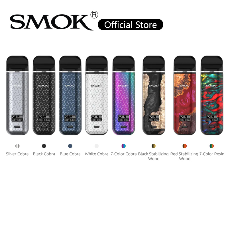 

Smok Novo X Pod Kit 25W Vape Device Built-in 800mAh Battery 2ml Cartridge with 0.8ohm Mesh Coil 100% Authentic, Blue cobra
