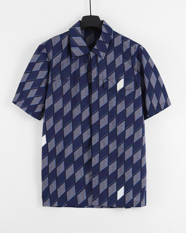 

Luxury Designer Shirts Mens Fashion Geometric print bowling shirt 2022 Hawaii Floral Casual Shirts Men Slim Fit Short Sleeve Variety h387s
