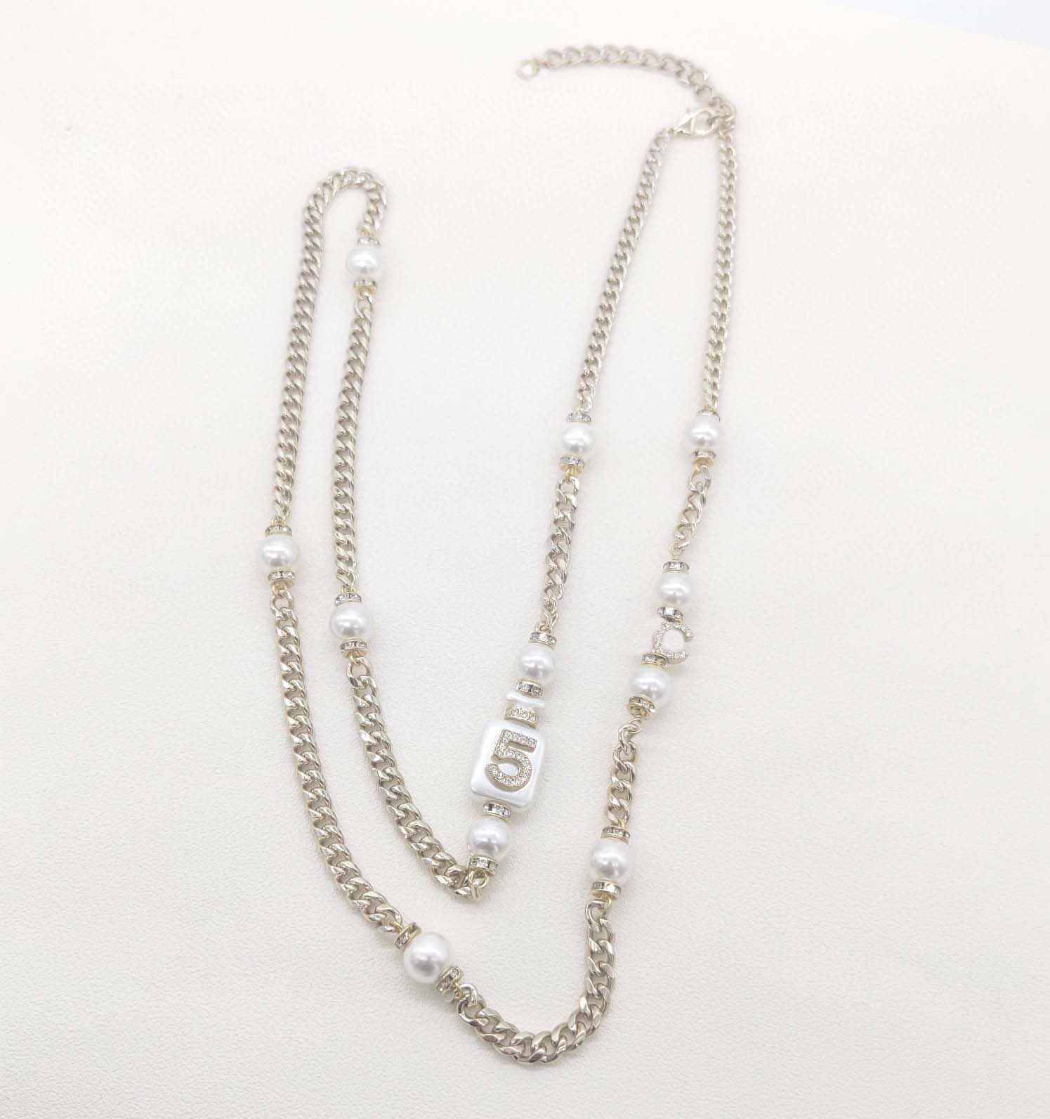 

2022 Top quality Charm long chain necklace with diamond and nature shell for women wedding jewelry gift have box stamp Bottle shape PS7924
