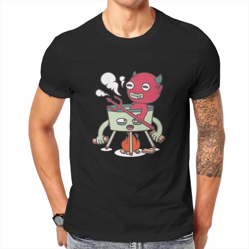 

Men' T-Shirts Printed Cotton Tshirts Summer Red Devil Wholesale Print Harajuku High Street208184, Black
