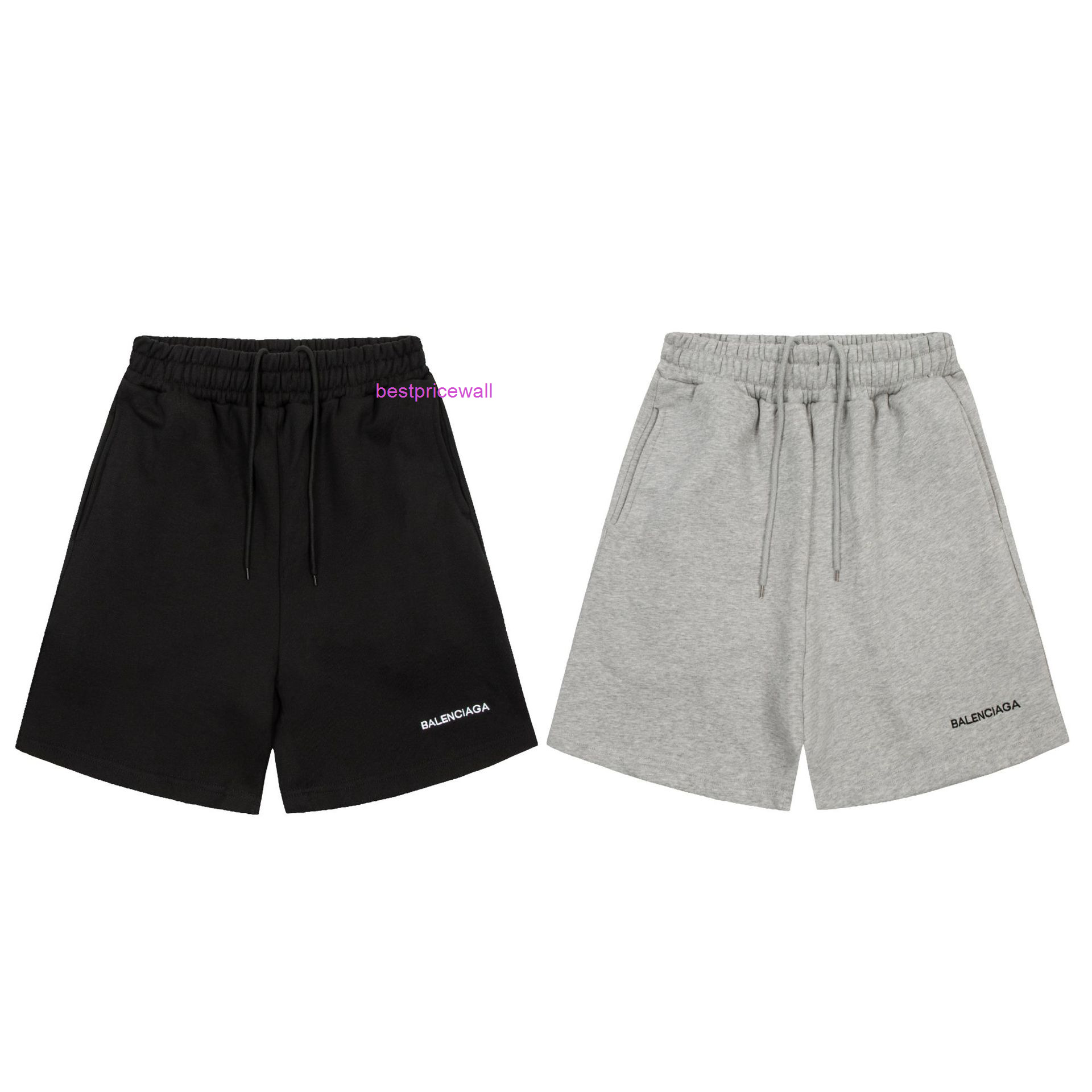 

balencaigass mens shorts 2022 summer new b# classic Embroidered Shorts for men and women, Black