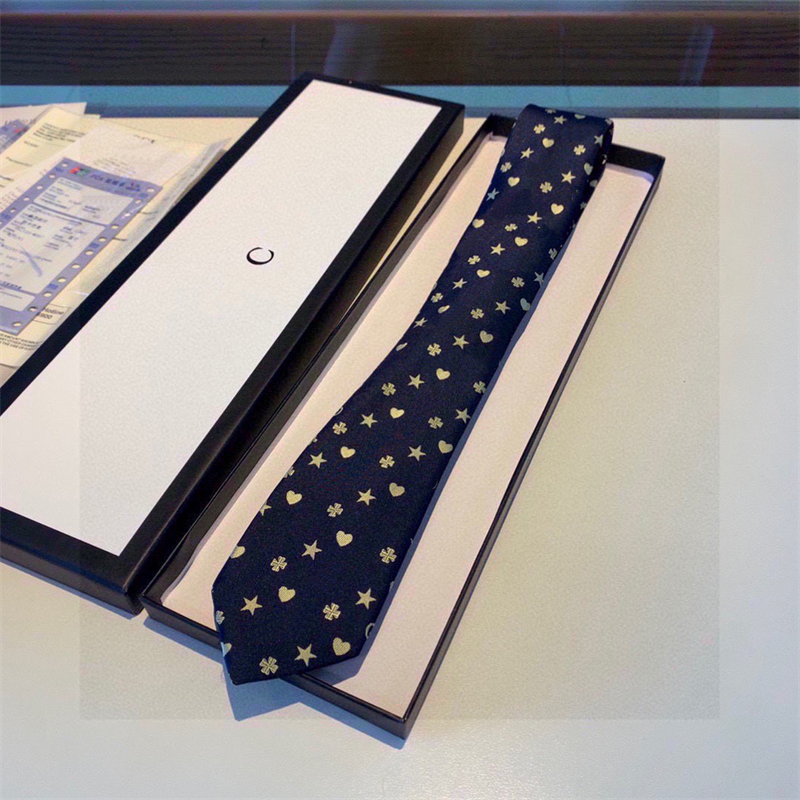 

Designer Tie Men Neck Ties Women Cravatte Fashion Embroidered Business Luxury High Quality With Gift Box Silk Tie