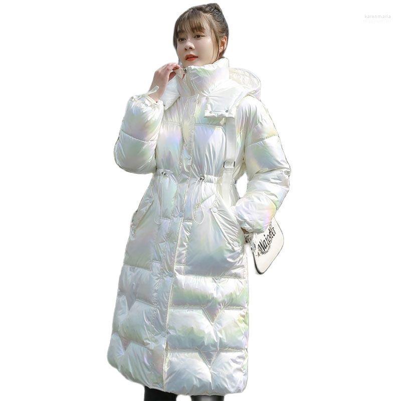 

Women's Down & Parkas Cotton-padded Woman Jacket Waterproof Bright Surface Hooded Thick Ladies Mid-length 2022 Winter Clothing Kare22, White