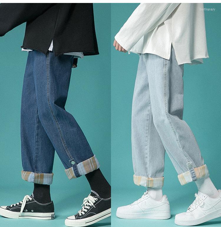 

Men' Jeans 2022 Autumn Men' Casual Loose Straight-leg Pants Wide-leg Patchwork For Men Baggy JeansMen' Bert22, Black