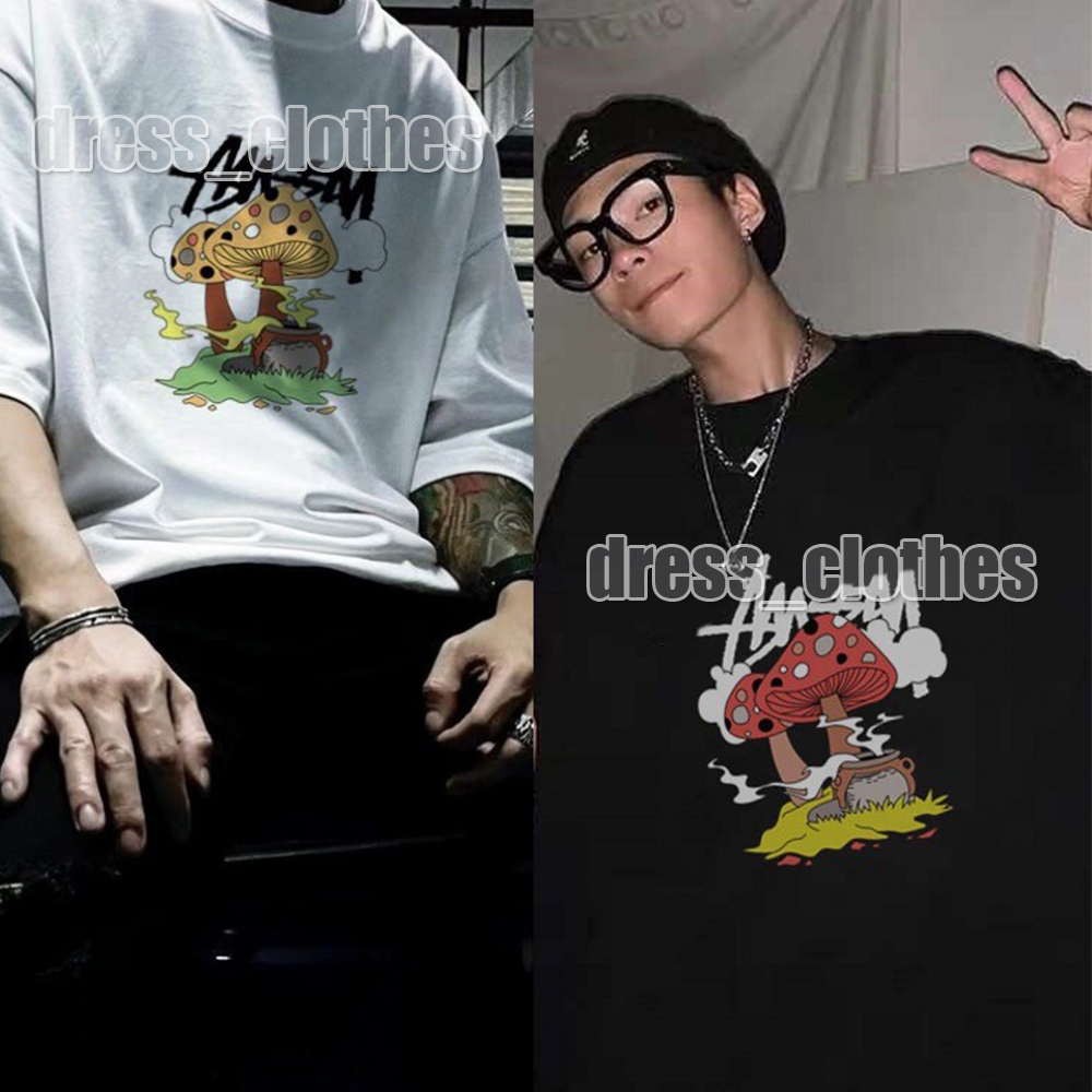 Designer Luxury Spring and Summer Scupy Mushroom Cartoon Letter Classic Lettre imprimé T-shirt Fashion Stusi Mens and Womens Loose Tee Divers Sty