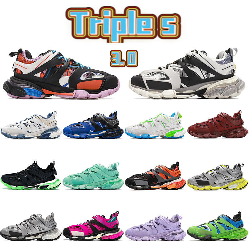 

Fashion Triple s 3.0 Casual Shoes Chunk Dad Shoe Light Green Royal Grey Washed Black Pink Glow In The Dark Metallic Silver Men Women Platform Sneaker, 30 us dollars for box