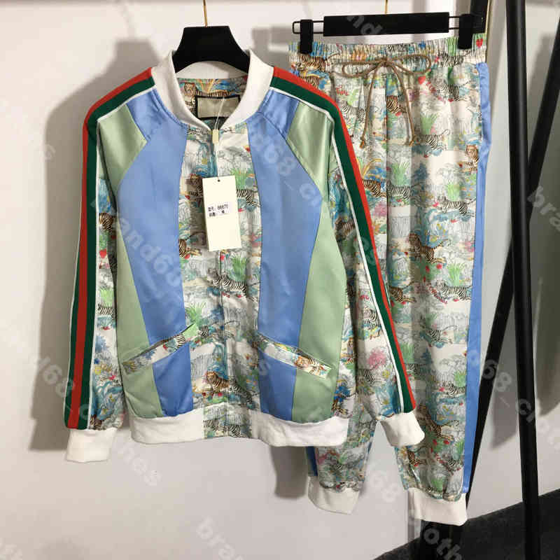 

Designer Women' Two Piece Pants print hoodies + pant tiger pattern luxury tracksuit fashion trend high end womens clothes album