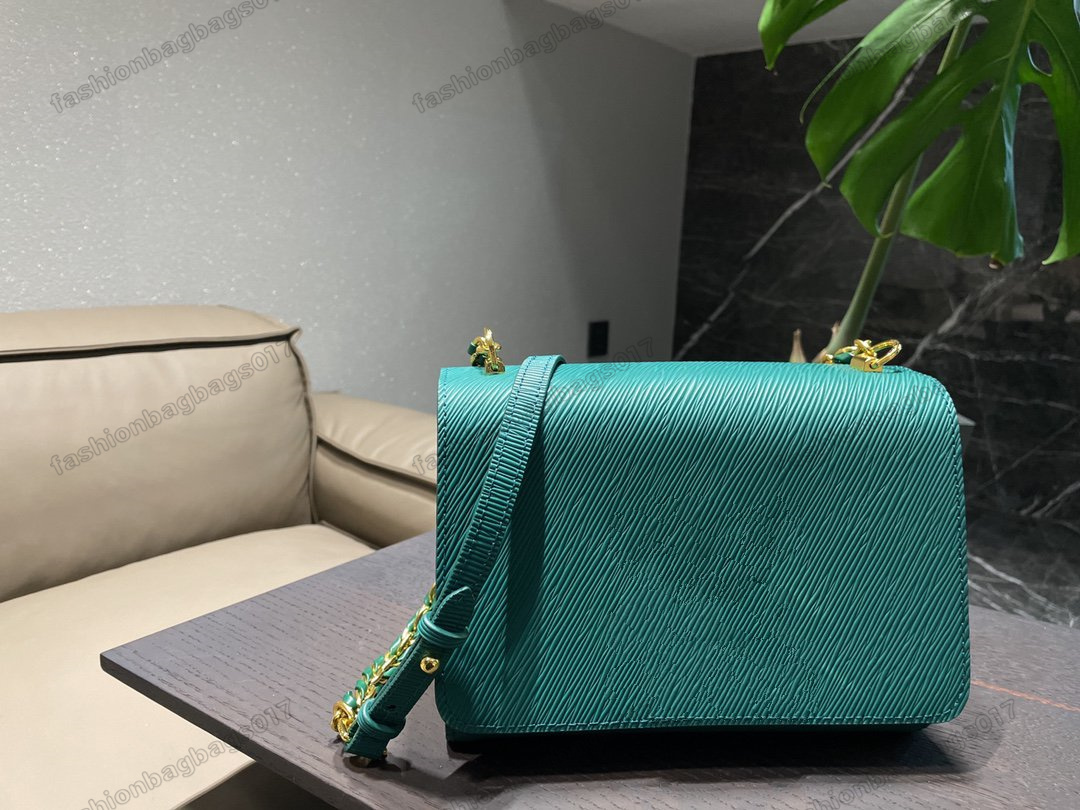 

TWIST MM Flap Bag Epi Grained Leather Iconic Signature Turn Lock Designer Sliding Chain Bags Luxurys Cross Body M50282