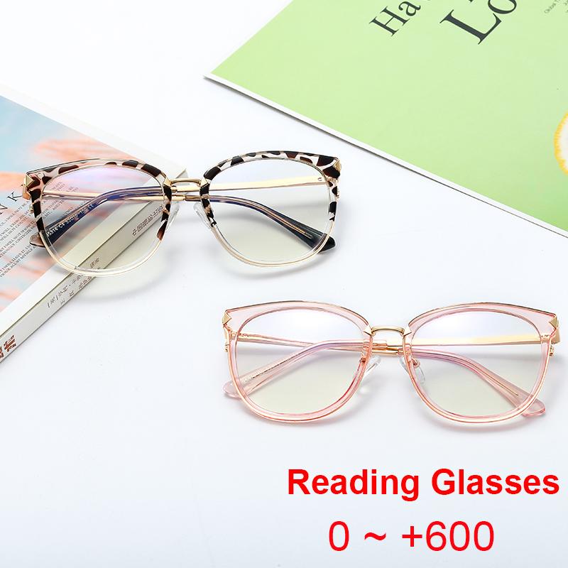 

Sunglasses Fashion Round Reading Glasses Women High Quality Clear Pink Leopard Eyeglasses Prescription 0- 600 Blue Light BrilSunglasses