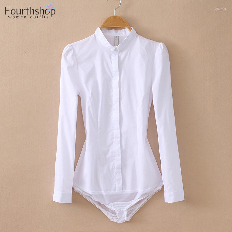 

Women' Blouses & Shirts Women And Tops Long Sleeve White Color Body Shirt Office Work Korean Fashion Bodysuit Autumn Jumpsuit 2022 RompersW