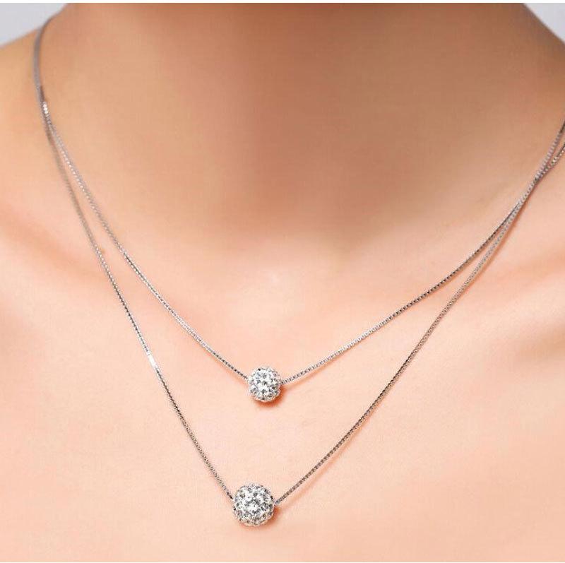 

Chokers Delysia King Double Ball Necklace Pendant Female Short Simple Clavicle Chain