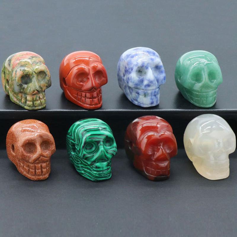 

Pendant Necklaces Fashion Skull Natural Stone Pendants For Necklace Jewelry Making Charm Skeleton Men Wholesale 10pcs