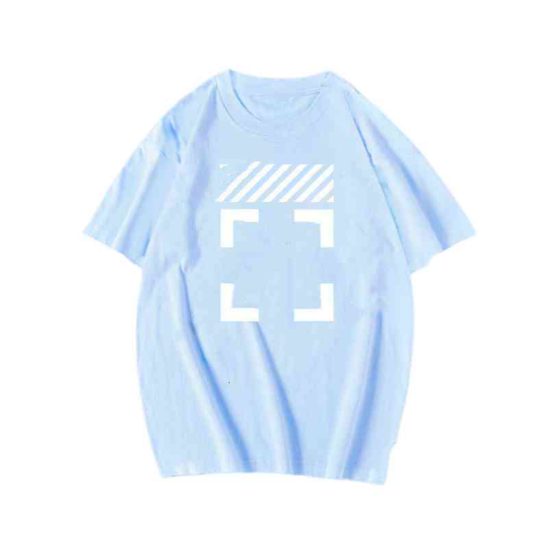 

Off Men's T-shirts Offs New Fashion Brand White Summer Short Sleeve Arrow T-shirt Cott Loose Top for Men Women Printed Letter x the Back, Yellow b