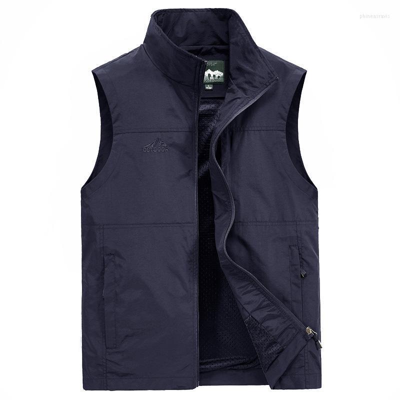 

Men's Vests Men's Summer Sleeveless Vest Spring Autumn Casual Travels Outdoors Thin Waistcoat Male Clothes Plus Size 6XL 7XLMen's Phin22, Black