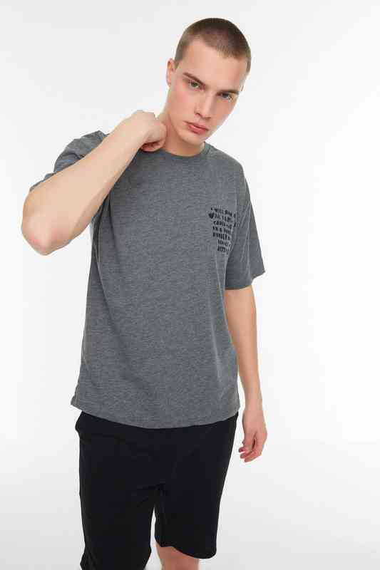 

Men Relaxed Fit Cycling Collar Printed T Shirt TMNSS22TS1139 J220727, Blue