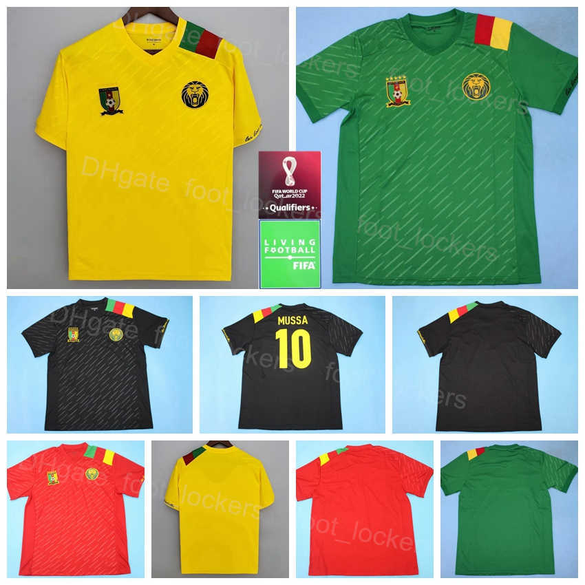 2022 Coupe du monde Qatar Cameroun Soccer 12 Karl Toko Ekambi Jerseys Eric Maxim Choupo-moteur Etoo Ambroise Oyongo 10 Vincent Aboubakar Football