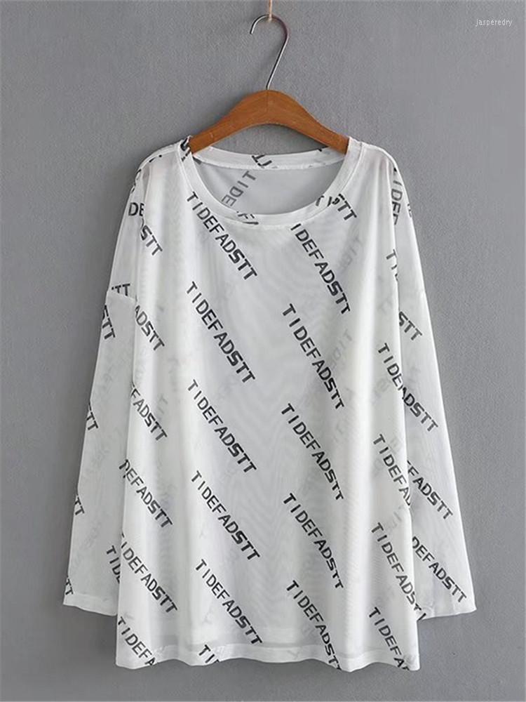 

Women's Plus Size T-Shirt Clothing Crew Neck Long Sleeve Thin Printed Large Ultra Sexy Tops In Summer's Wear Jasp22, Black