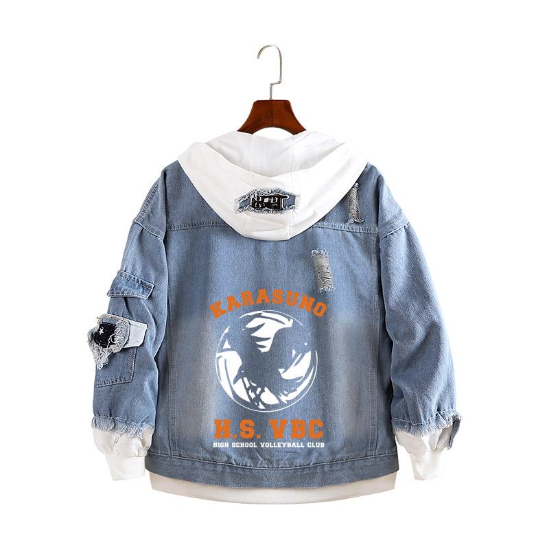 

Men's Jackets Haikyuu Denim Bomber Jacket Haikyu Volleyball Club Cosplay Men's Thick Blue Jeans Coat Outwear Hoodie Anime CostumeMen's, 12