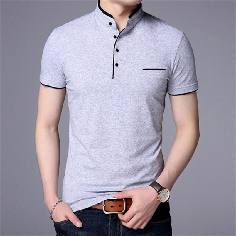 

Summer Fashion Mens Polo Shirts Stand Collar Short Sleeve Slim Casual Short Shirt Brand Men's Clothing High Quality Lifestyle 220402, Black