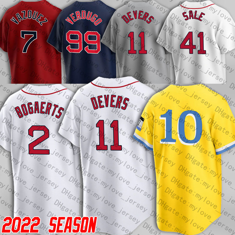 

Boston 10 Trevor Story 11 Rafael Devers Jersey Baseball City Connect Xander Bogaerts Red J.D. Martinez Jerseys David Ortiz Chris Sale Enrique Hernandez Vazquez, Man custom jersey (ddh)