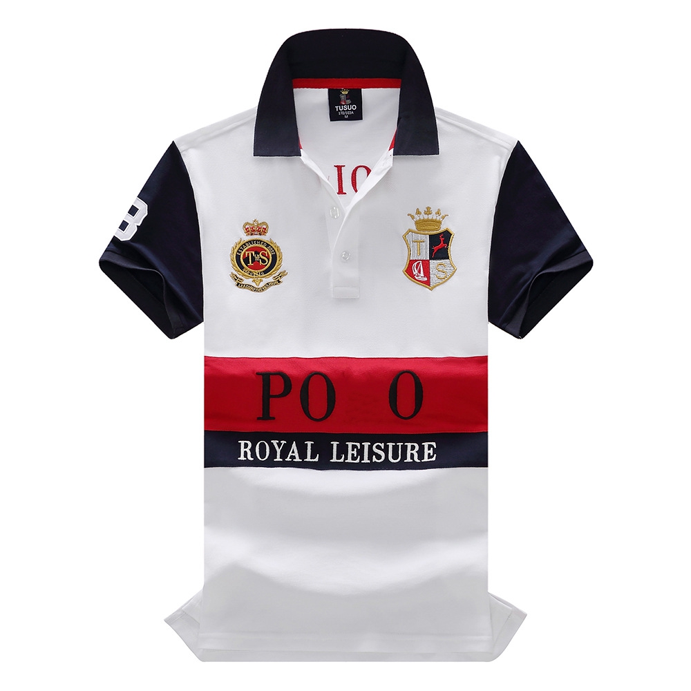 

2022 summer embroidered polo shirt cotton short-sleeved T-shirt men's fashion sports casual contrast color stitching S-6XL, Ts438-2