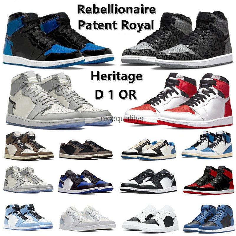 

Jumpman 1 1s OG low basketball Shoes Rebellionaire Patent Royal Bred Brotherhood Dark Marina University Blue Panda Wolf Grey Cardinal Red, Color#49