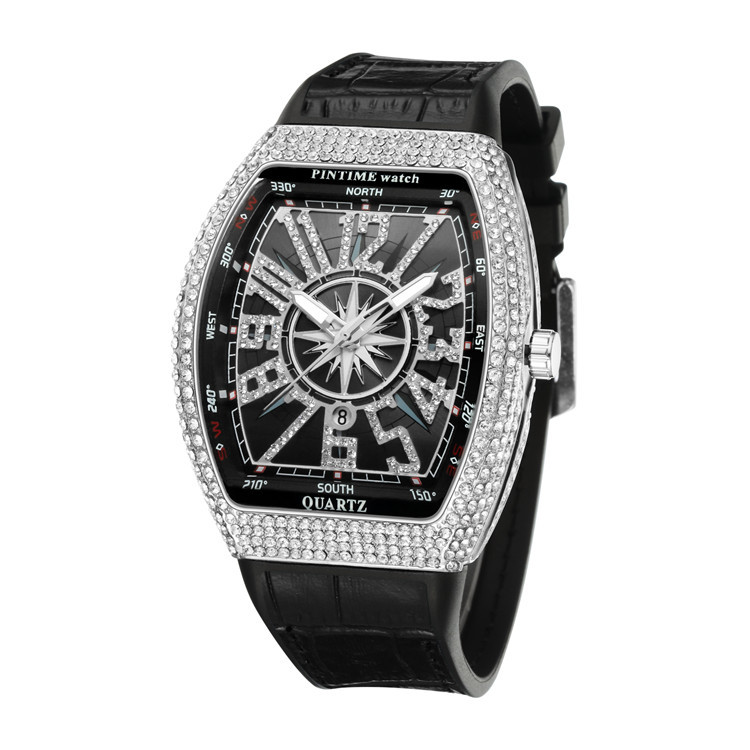 

Frank Barrel Watch Simple Watch Belt Yacht Diamond Vintage Watch, Other