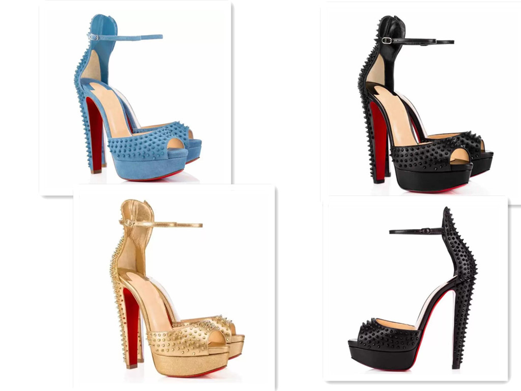 

Luxurious Brands Ladies Sandals Summer Ladies High Heels Comfortable Platform Spikes Sexy EU35-43 Box red soles shoes