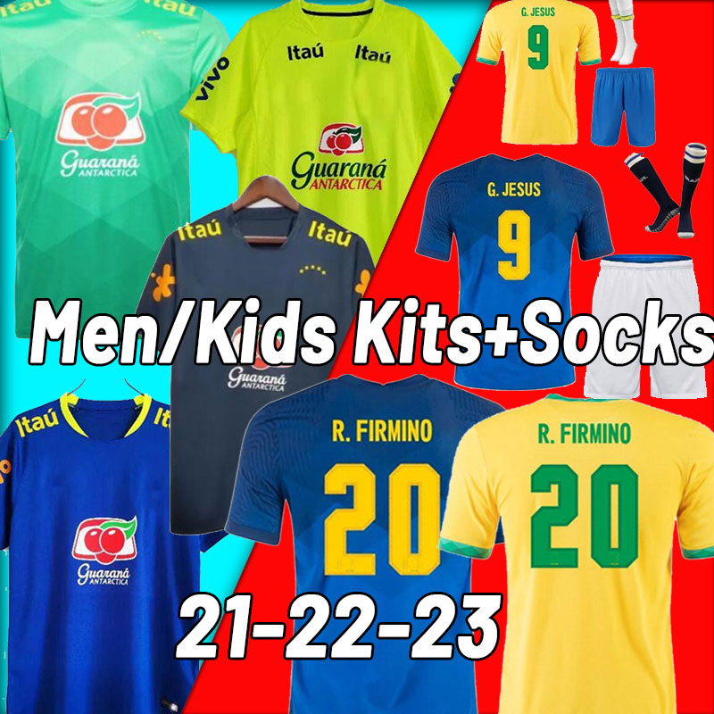 

NEYMAR JR 2022 23 Camiseta de futbol PAQUETA COUTINHO bRAZILS soccer jersey football FIRMINO brasil 21 22 maillots VINI SILVA DANI ALVES training player version, Home+patch