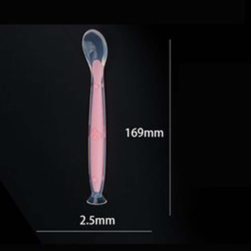 

Old Cobbler Newborn Baby Products Silicone Feeding spoon Soft head With suction cup Set box Custom wholesale