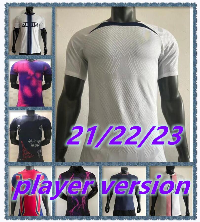 

player version 21 22 23 MBAPPE soccer jersey SERGIO RAMOS DI MARIA DRAXLER football shirt 2021 2022 2023 MARQUINHOS VERRATTI Men Maillots PSgS tight