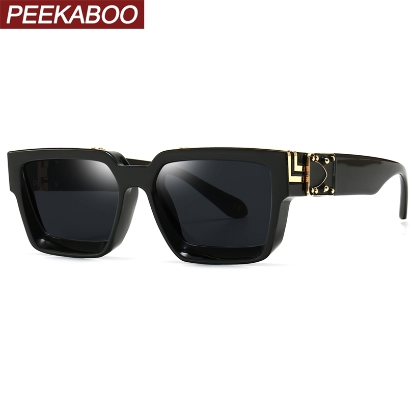 

Peekaboo black square sunglasses for men uv400 gift for birthday male sun glasses for women selling winter accessories 220616