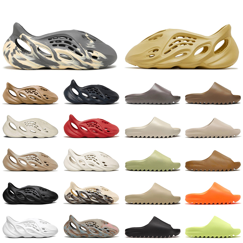 

Foam Slide Shoe MX Cream Clay Moon Grey Foam Runner Slides Slippers Women Mens Designer Sandals Sulfur Ochre Onyx Sand Stone Flats Runners Slider Sneakers Size 36-47, B10 white pure platinum 36-45