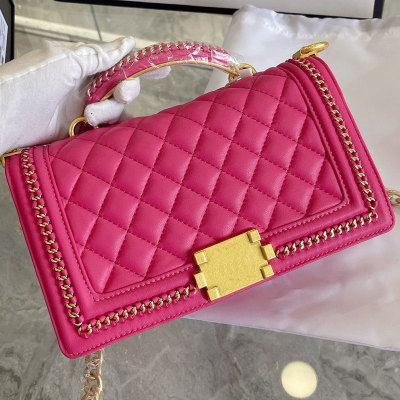 

2022SS Luxury Designer Bag Handbag Ladies Classic Flap Solid Color Rib Premium Brand Large Capacity Cosmetic Bags Coin Purse Shoulder Bag Cr, Box