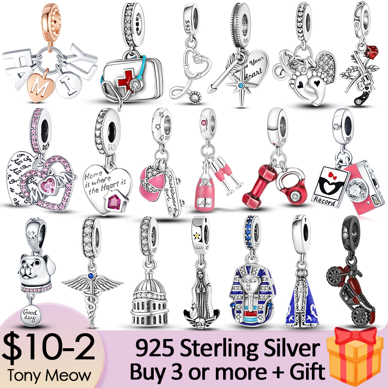 925 argent sterling argenté charme de perles arc-en-ciel colorées perles fit pandora charmes bracelet bricolage joelry accessoires