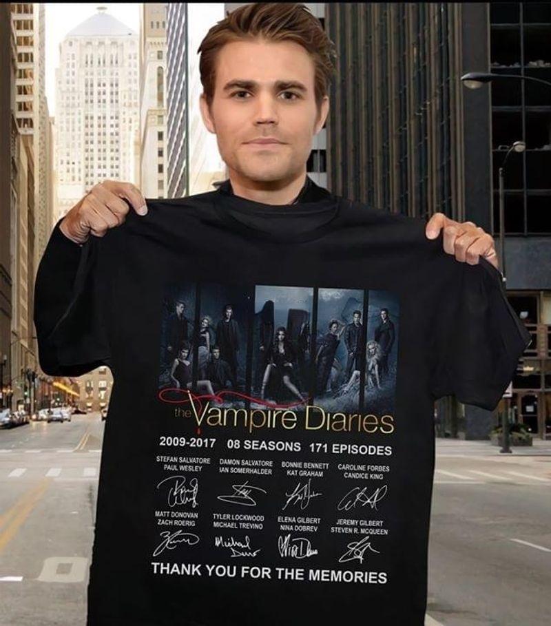 

Men's T-Shirts The Vampire Diaries Fans Thank You For Memories Signature Black T Shirt, 0301755-red