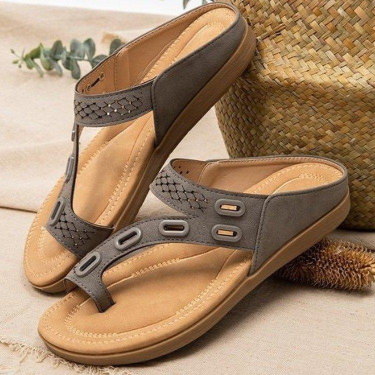 

Slippers Women Casual Summer Lady Shoes Flat Anti-Slip Ethnic Plus Size Sandals Female Flip Flops Ladies Sh, Khaki