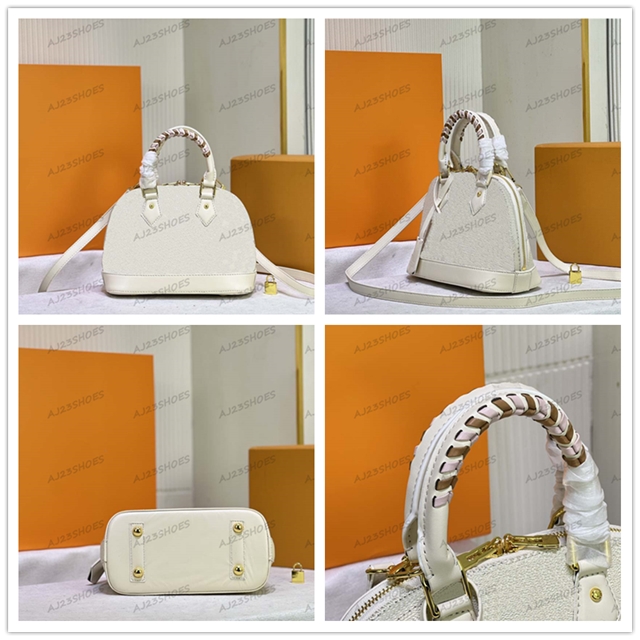 

White ALMA BB PM Women handbags bags Shell Shaped Braided Handling crossbody tote Luxury Designer Shoulder Bag Totes N45294 M53152, 01