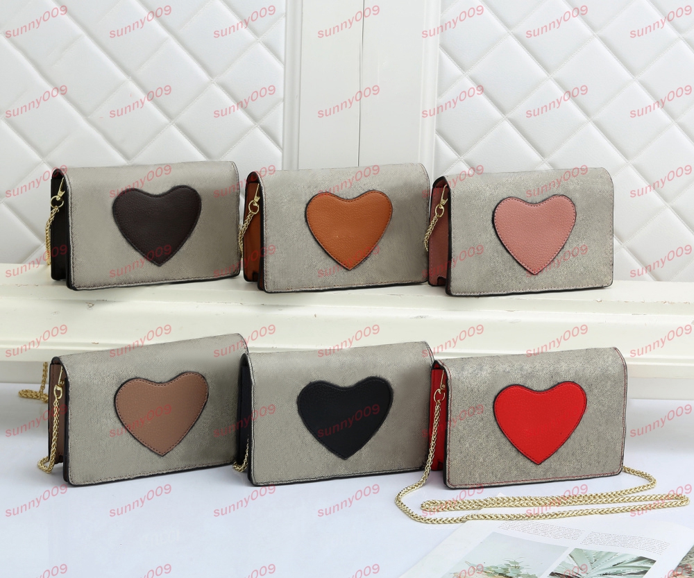 

Fashion Luxury New Messenger Bag Multicolor Heart-Shaped Chain Envelope Bag Buckle Shoulder Bag, Yellow