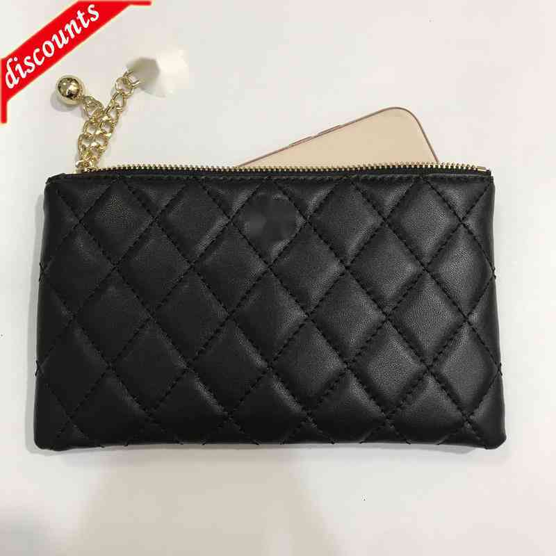 

Letter Luxury Brand Design 50169 Plaid Cc Chain Clutch Lambskin Diamond Pattern Pouch Women's Le Boy Long Wallet Caviar Leather Purse Zipper