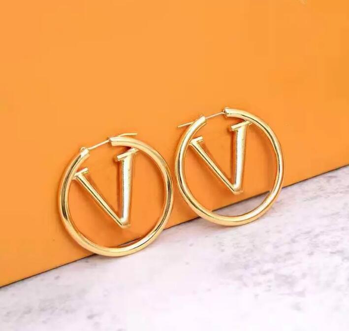 

2023 Fashion gold hoop earrings for lady Women Party Wedding Lovers gift engagement Jewelry for Bride