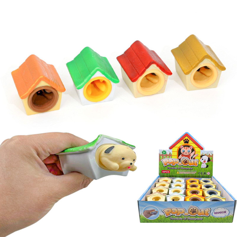 

Fidget Toys Creative Dog House Squeeze Vent Cup Decompression Toy Home Dog Meng Pet Pinch Music Wholesale