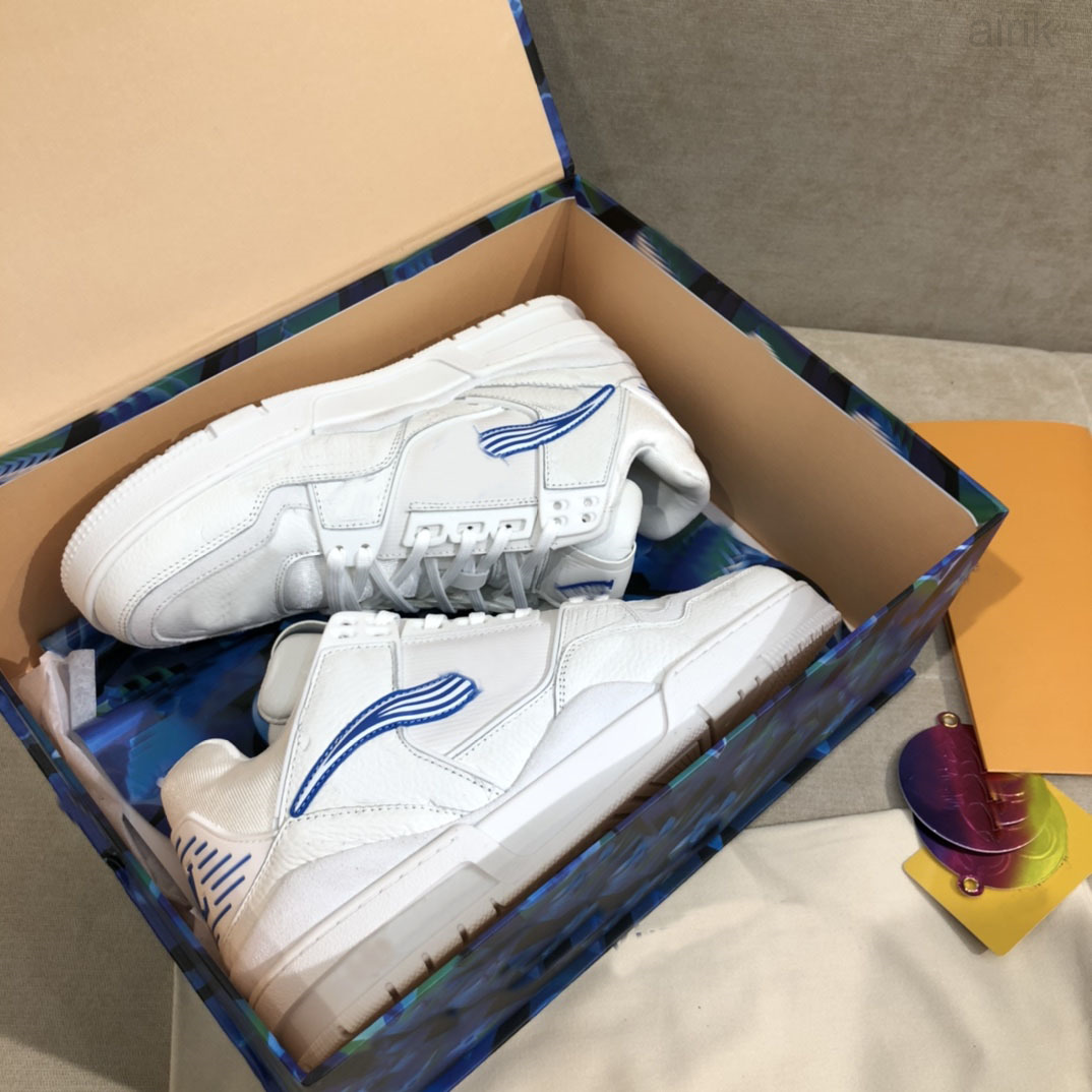 

Trainer Sneaker Luxury Designer Bicolor Version Basketball Shoes Vintage Fashion Comfort Running Shoe Calf Leather Italy, Color 2