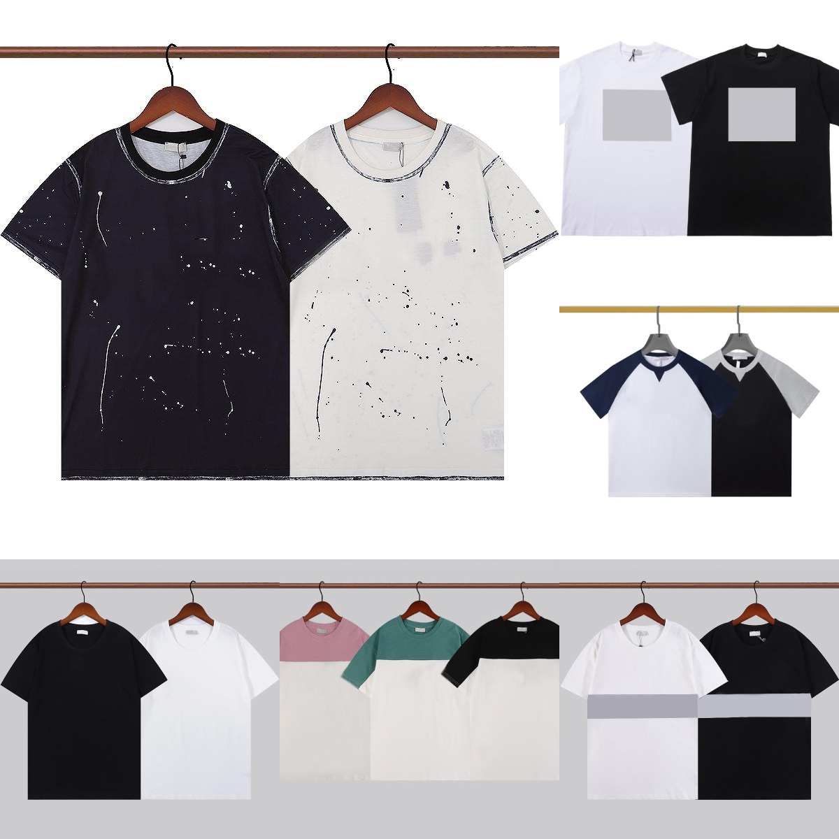 

high quality Men' Designer Summer Men' and Women' Cotton T Shirts Loose Couples French Simple Letters Hip Hop Short Sleeves -XXL, Not sold separately