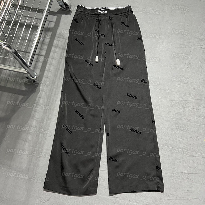 

Letters Flocking Womens Pants Black Casual Elastic Waist Drawstring Trousers Comfortable Fashion Women Street Style Pants, Black with label@
