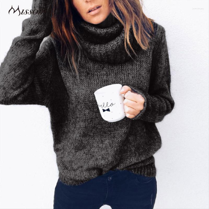 

Women' Sweaters MISSOMO Sweater Women Turtleneck Long Sleeve Knitted Jumper Pullover Autumn Winter Top Streetwear Pull Femme Jemi22, Pp