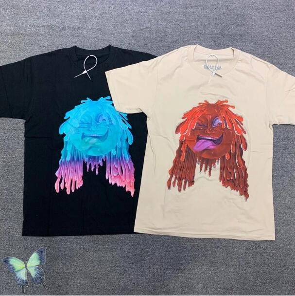 

Khaki Graffiti Cartoon T-shirt Men' Clothing Short sleeve Tees Summer Fashion Top