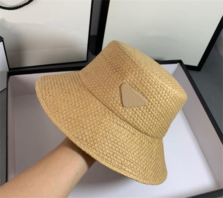 

2022 Fashion Designer Women Casual Wide Brim Hats Buckets hats Summer Sun Visor Beach Holiday Sunhat Classic Straw Casquettes Top Quality, W1