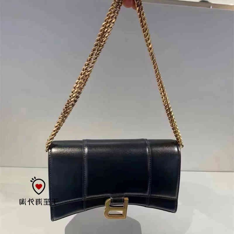 

Hourglass Designer Balenciga Handbag Black Mini Chain Wallet Bag Female Linwa Shoulder Crossbody 6984